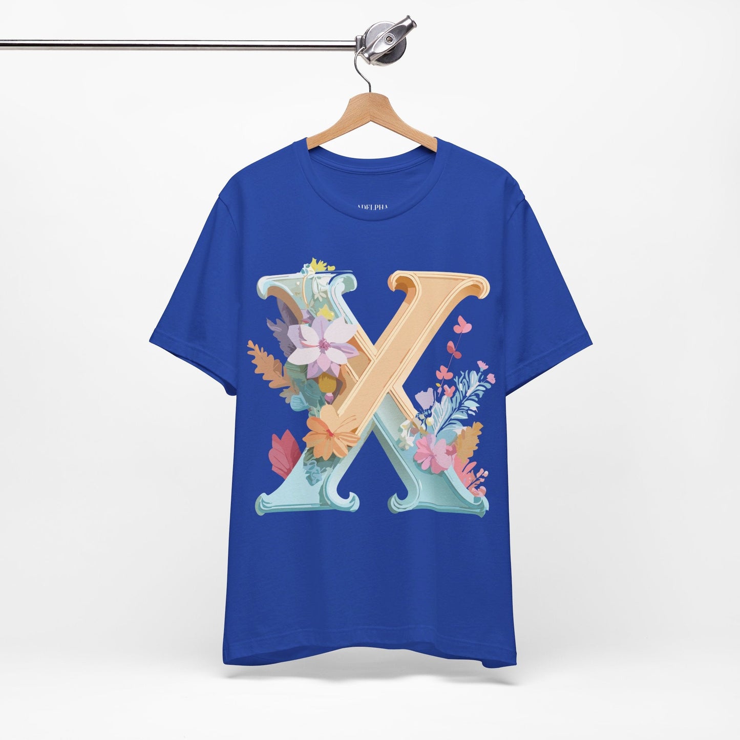 Letter X Shirt Graphic Tee Unisex Vintage Inspired Artwork By Adelpha Premium Comfort