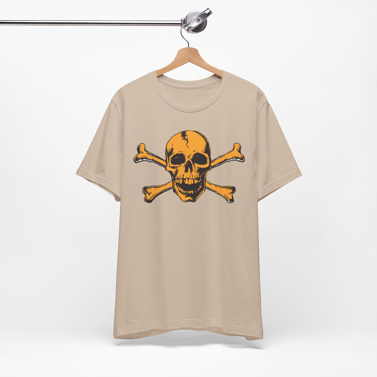 Orange Skull Graphic Design Tee, Skull Shirt, Vintage Tees, Art Design T-Shirt, Vintage Graphic Tee, Art Shirts with Skulls