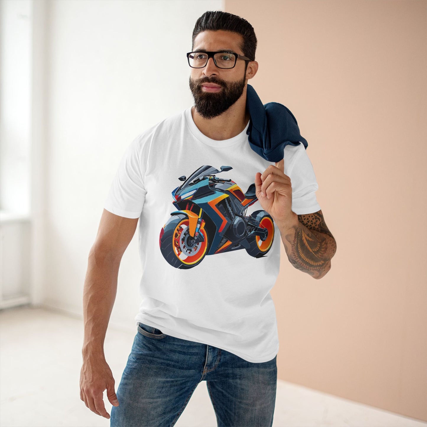 Moto Bike Graphic Unisex 100 Cotton Staple Tee 26