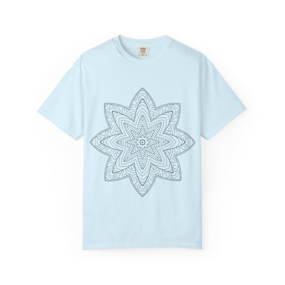 Unisex Garment Dyed Cotton T-Shirt with Mandala Graphic Design