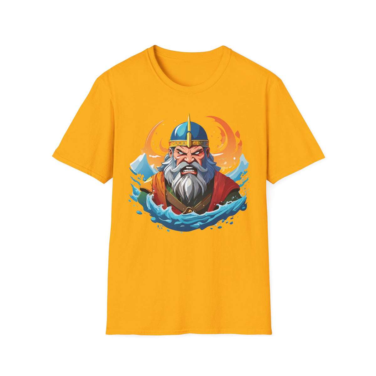 Viking Sea King T-Shirt | Norse Warrior Helmet Illustration