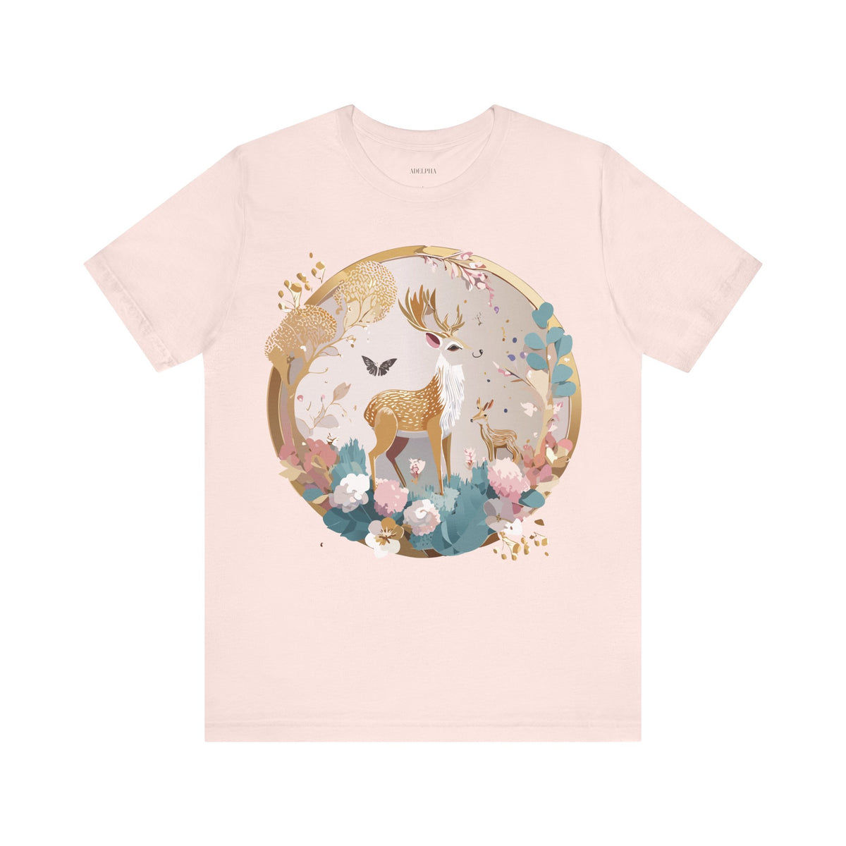 Medallion Graphic Unisex Cotton Bella+Canvas Tee with Floral Art Design n147