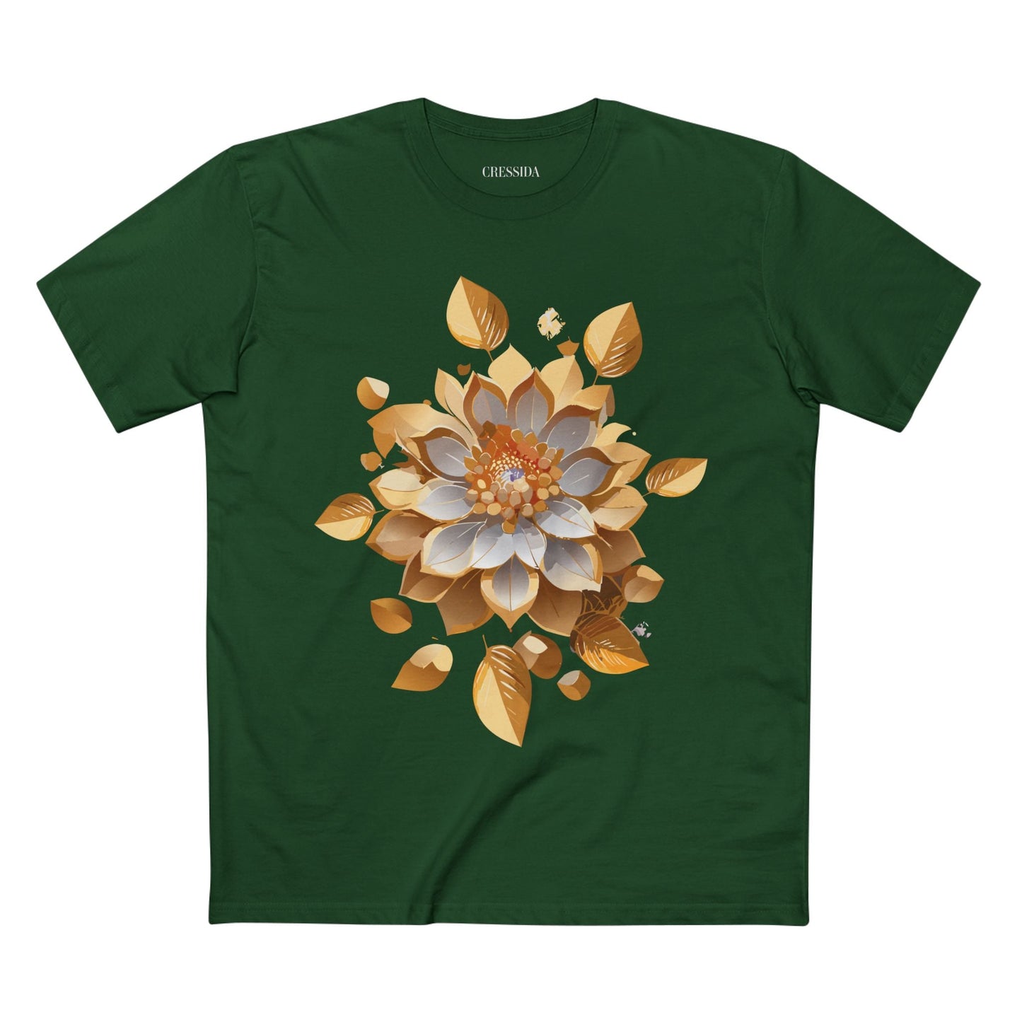 Floral Graphic T-Shirt Unisex 100 Cotton Art Design with Antique Flowers Tee 7