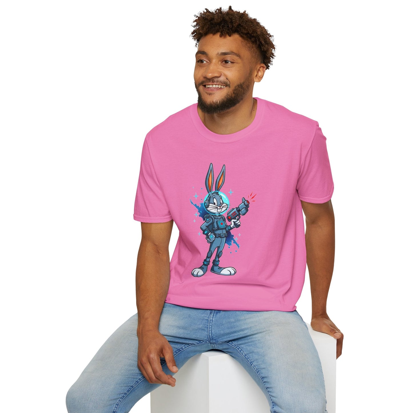 Bugs Bunny Shirt Unisex Gildan Softstyle 64000 Cartoon Tee 100 Percent Ring Spun Cotton