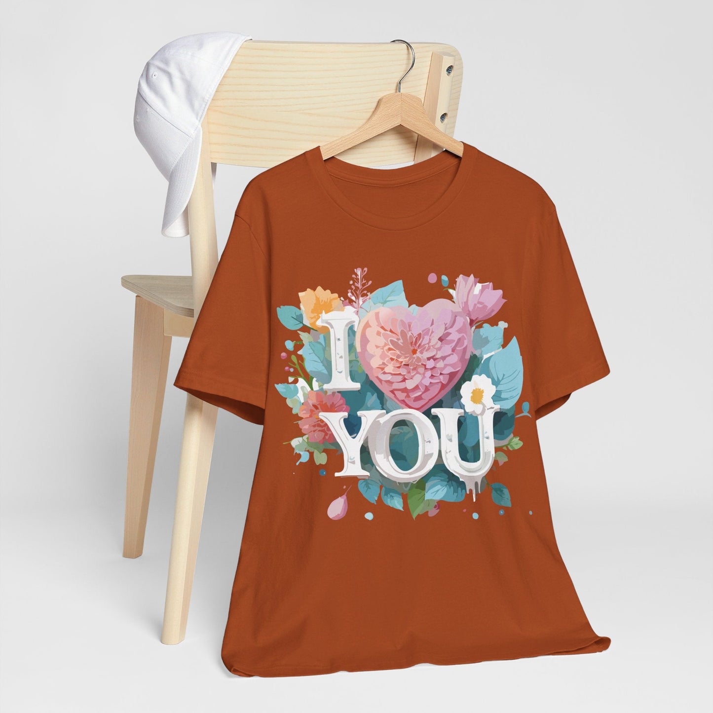 Valentine Day Graphic Unisex 100 Cotton Vintage Artwork with Love and Flower Design Tee 9