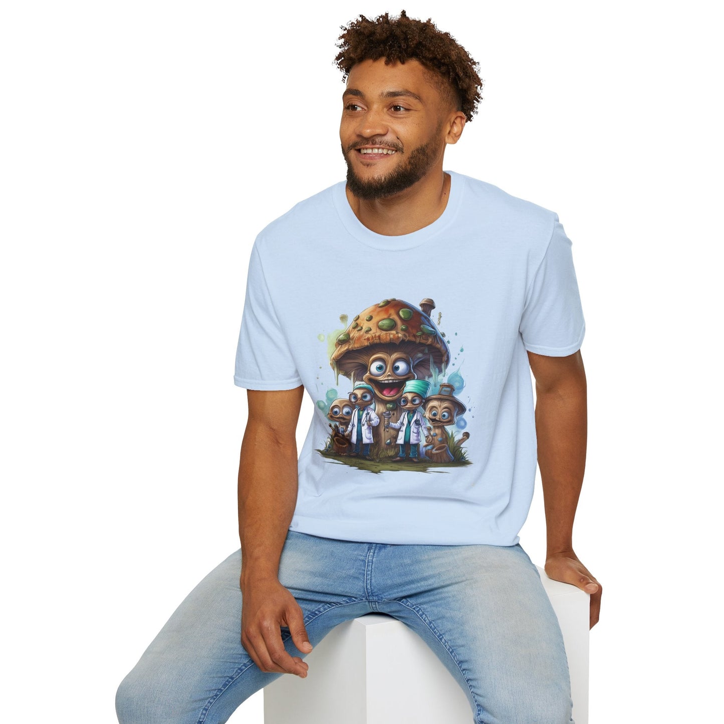 Mashroom Tee Shirt Unisex Funny Mushroom Design Softstyle 64000 Cotton Graphic Tee
