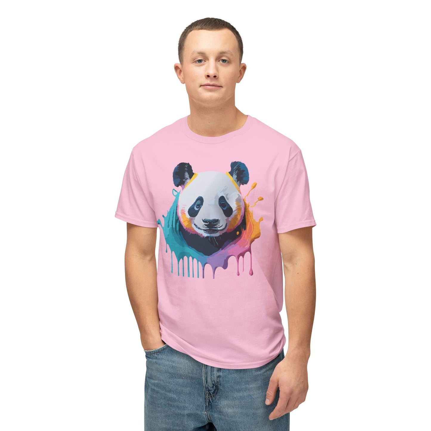 Unisex HD Cotton Panda T Shirt With Full Color Panda Art Print Made In USA Premium Fit For All Sizes