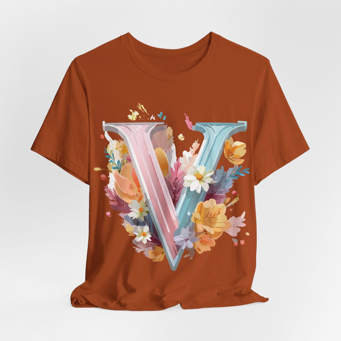 Letter V Shirt Unisex Graphic Tee With Vintage Inspired Artwork By Adelpha Premium Soft Jersey