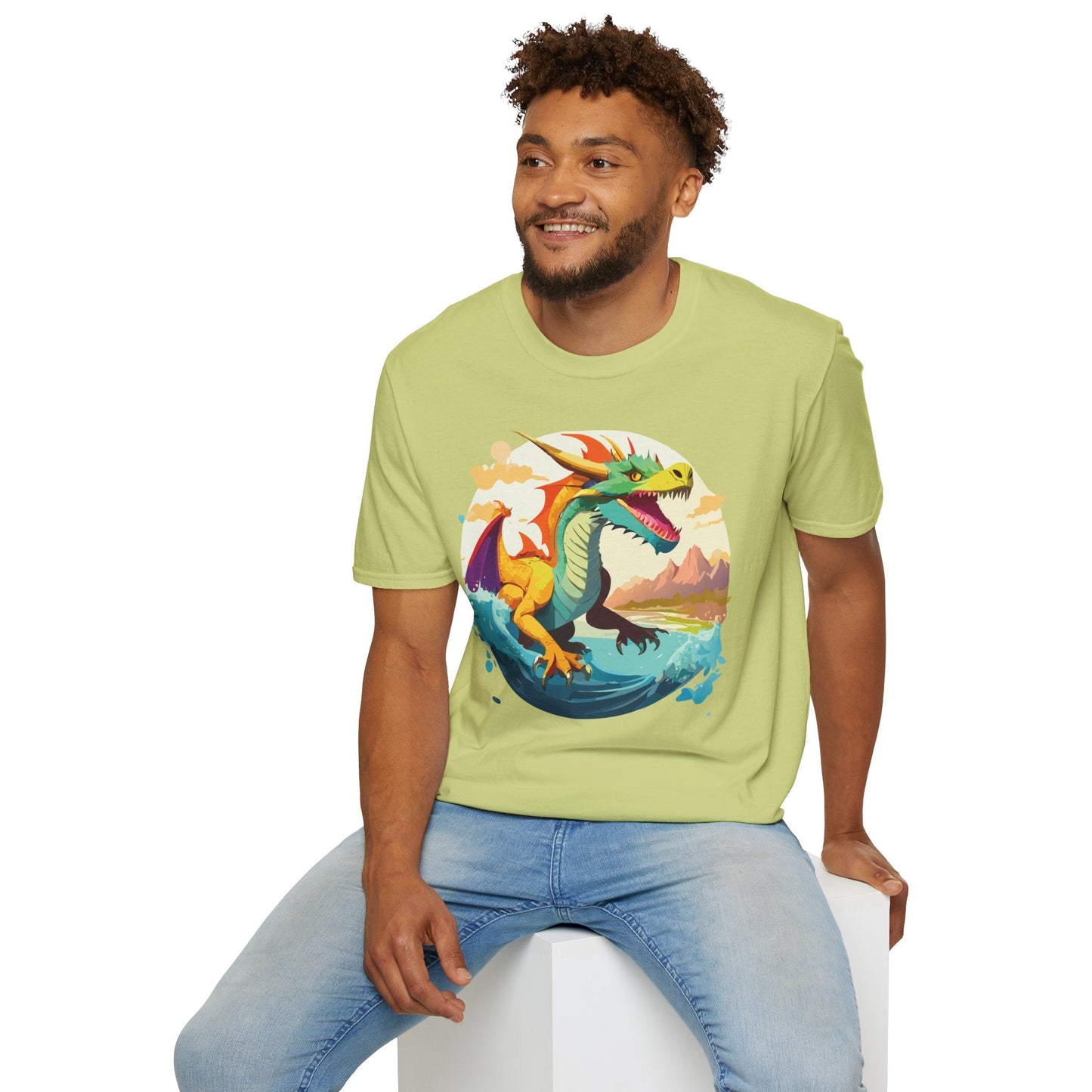 Dragon T Shirt Unisex Animal Print Dragon Shirt Gildan Softstyle Cotton Tee 64000