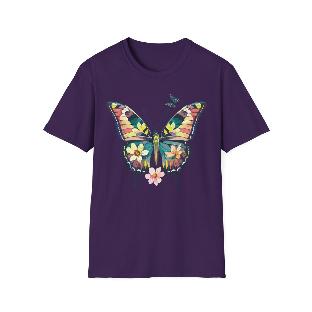 Butterfly Watercolor T-Shirt — Floral Drip Wings Graphic Tee Unisex 100 Cotton Gildan T-Shirt