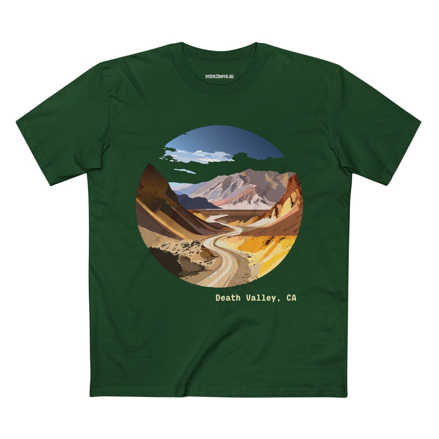 Travel Shirt Unisex Death Valley Tee With Original Art Design By Retro2Nova Premium Cotton Staple