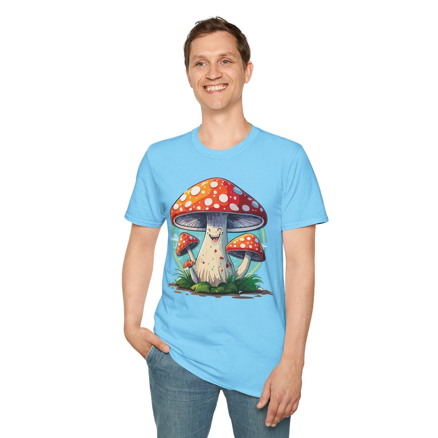 Mashroom Tee Shirt Unisex Funny Mashroom Design Softstyle Cotton Tee For Everyday Comfort