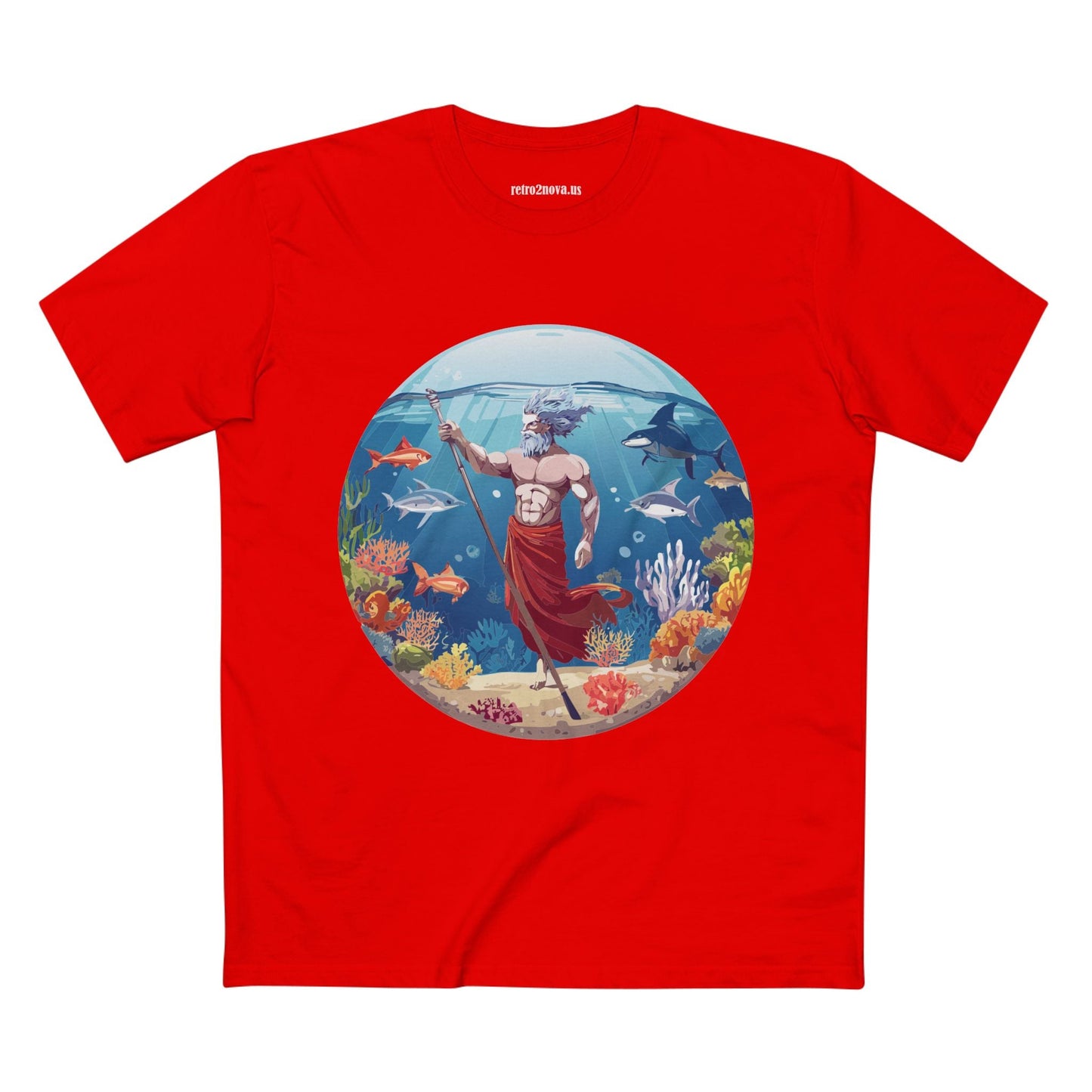 Retro2Nova Ocean Shirt Unisex Premium Cotton Tee With Original Art Design OP13 Exclusive Edition