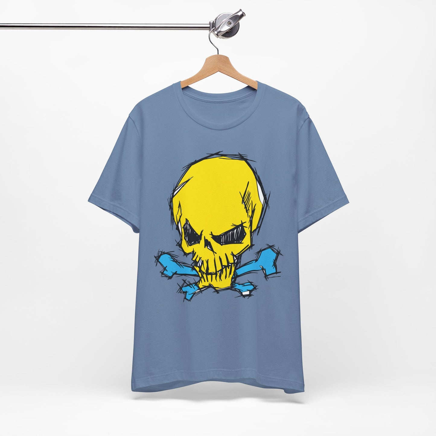 2-Yellow Skull Graphic Design Tee, Skull Shirt, Vintage Tees, Art Design T-Shirt, Vintage Graphic Tee, Art Shirts with Skulls