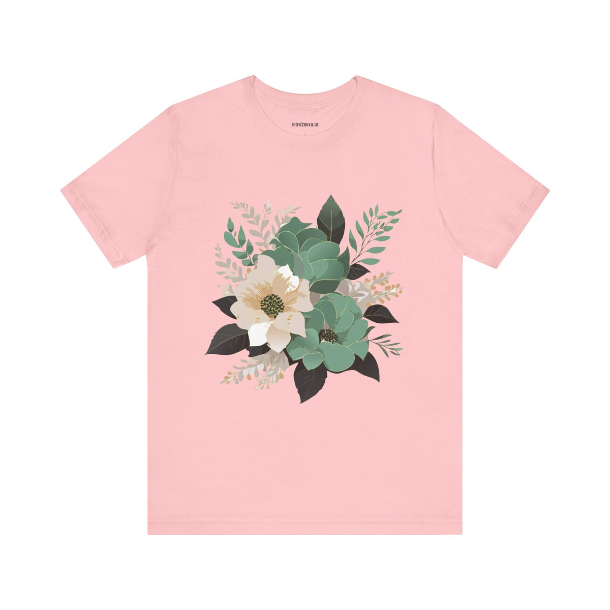Floral Graphic Unisex Cotton Bella+Canvas Tee with Flowers Design ab13
