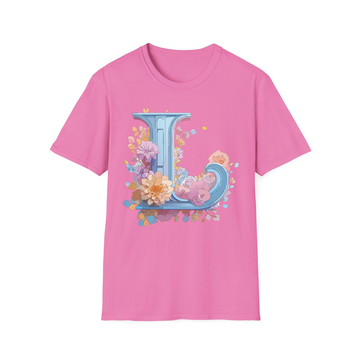 Floral Letter L T-Shirt | Monogram Initial Tee