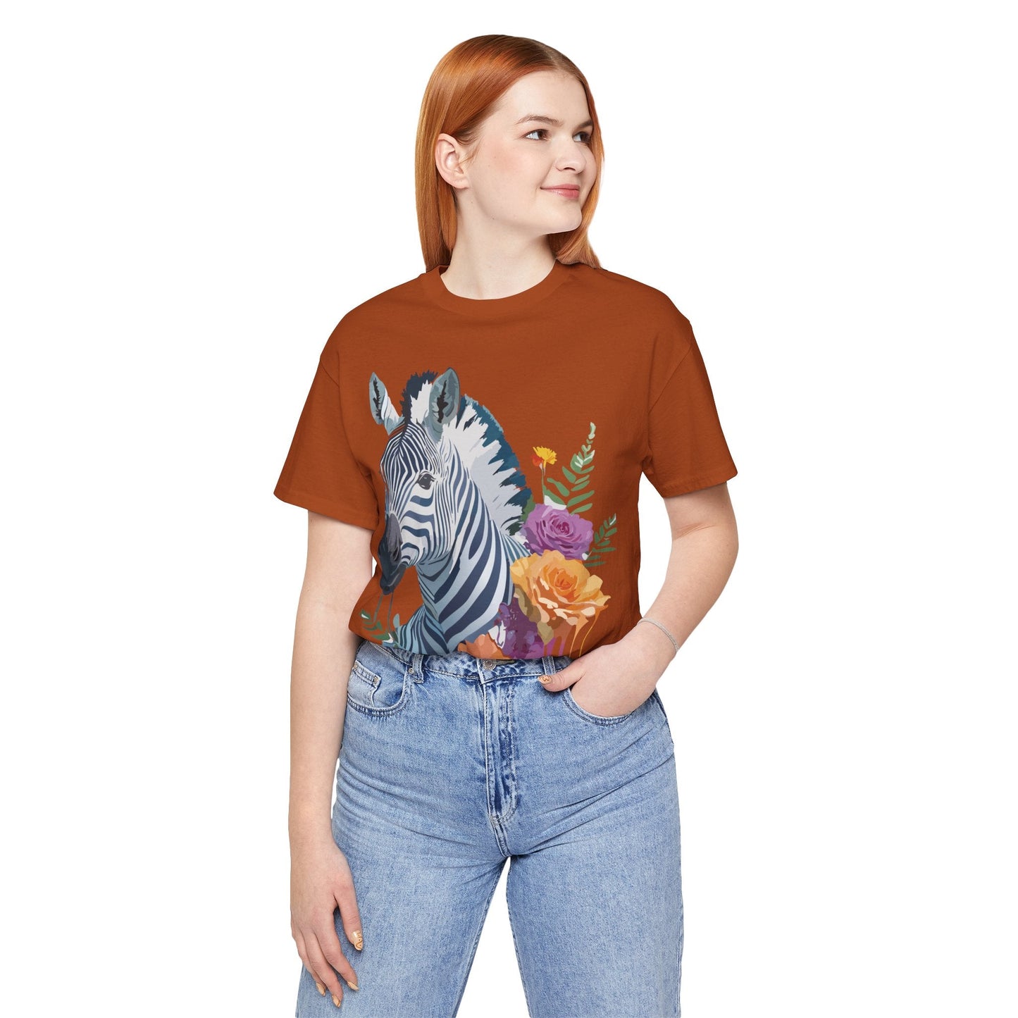 Zebra Graphic Unisex 100 Cotton Vintage Animal Art T-Shirt 4