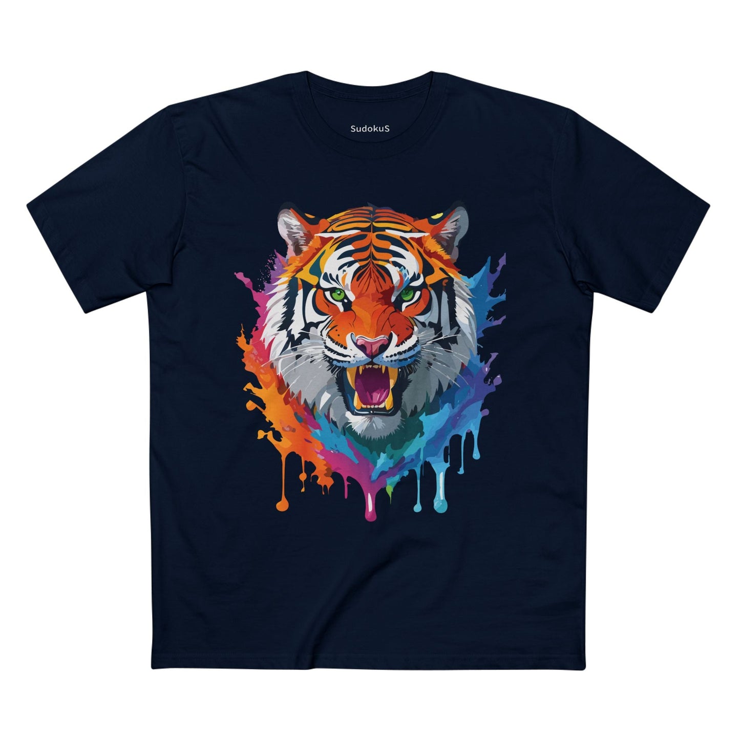 Tiger Graphic Unisex 100 Cotton Staple Tee with Animal Design Artwork 33