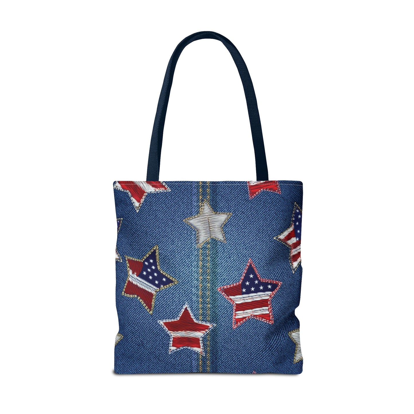 4th of July Graphic Denim Fabric Imitation Print Unisex Canvas Bag Poly Spun 3 Sizes Tote Bag 200-9