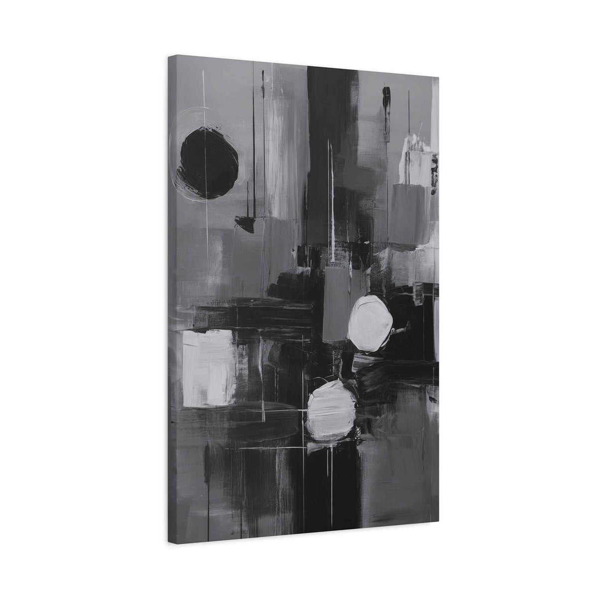 Black Abstract Painting Print Canvas 20x24,20x30,24x30, 24x32,24x36,30x40, 32x48,36x48,40x60 Pine-Wood Inner Frame ABS-16
