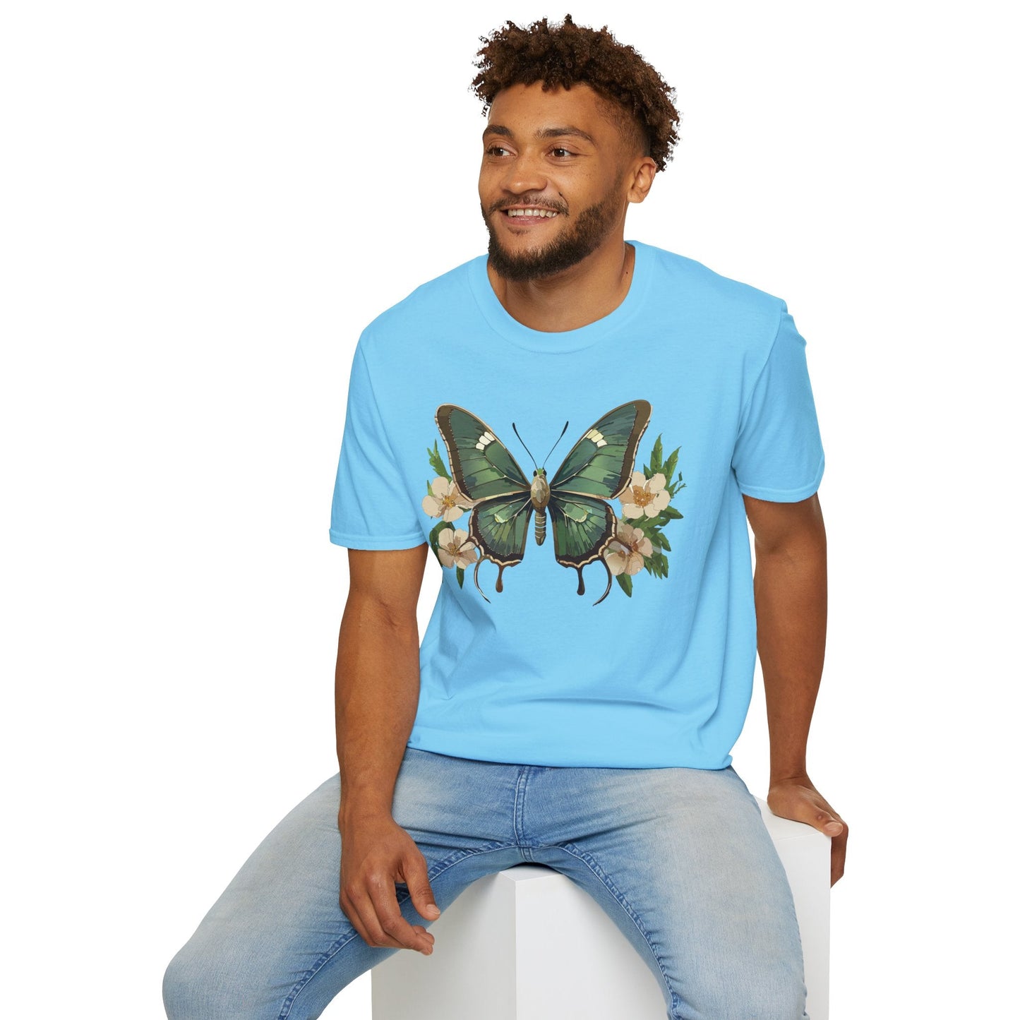 Butterfly Shirt Monarch Style Unisex T Shirt Gildan Softstyle 64000 100 Percent Ring Spun Cotton