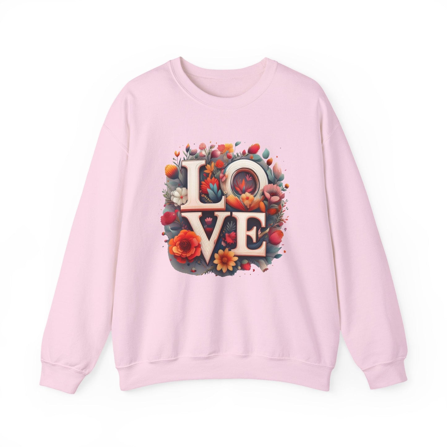 Floral Love Valentines Day Sweatshirt Unisex Crewneck Love Flower Gift Idea Cozy Everyday Wear