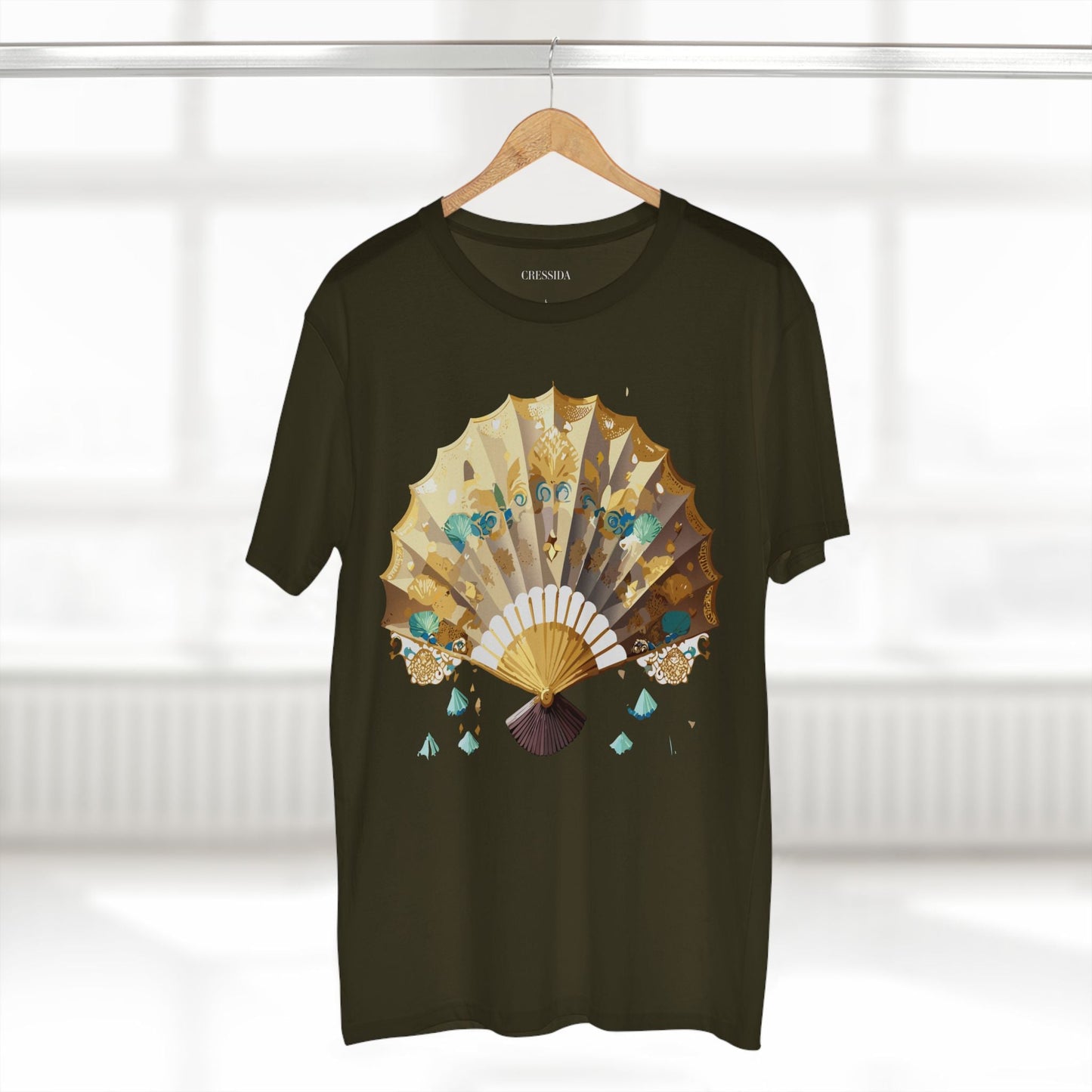 Antique Fan Graphic Design T-Shirt Unisex 100 Cotton Floral Carnival Artwork Tee 16