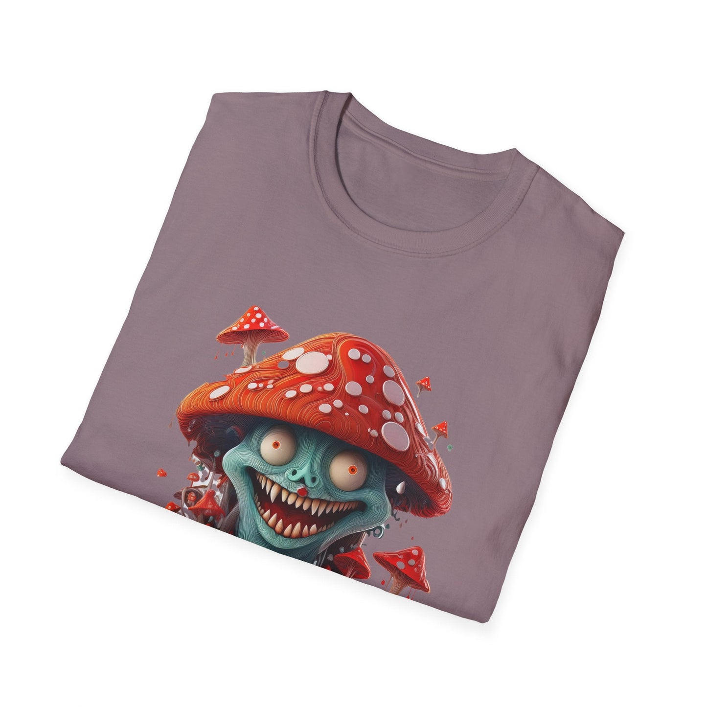 Funny Mashroom Graphic Unisex Softstyle Cotton With Cartoon Illustration Design 2