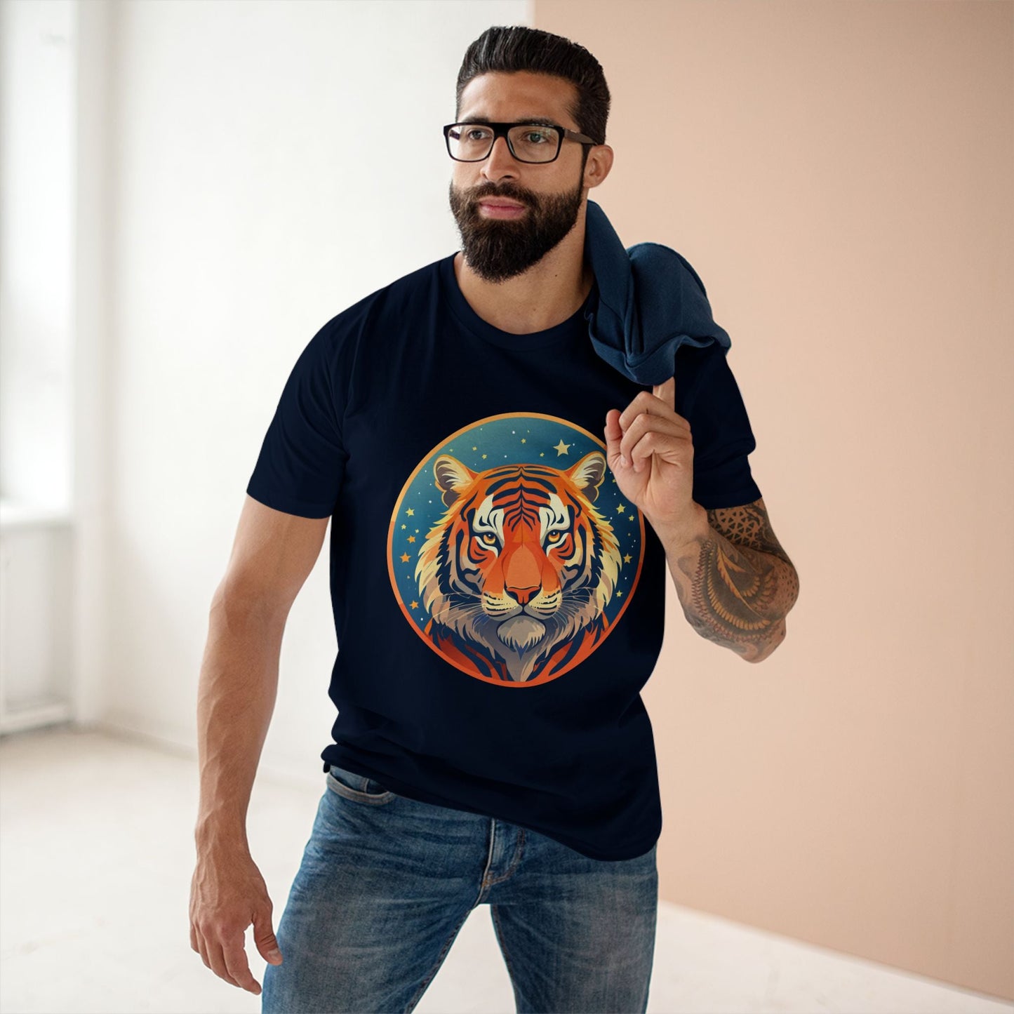 Unisex Premium Cotton Tiger Shirt Art Tee Original Design Animal Shirt Everyday Comfort Handmade Graphic Art Collection