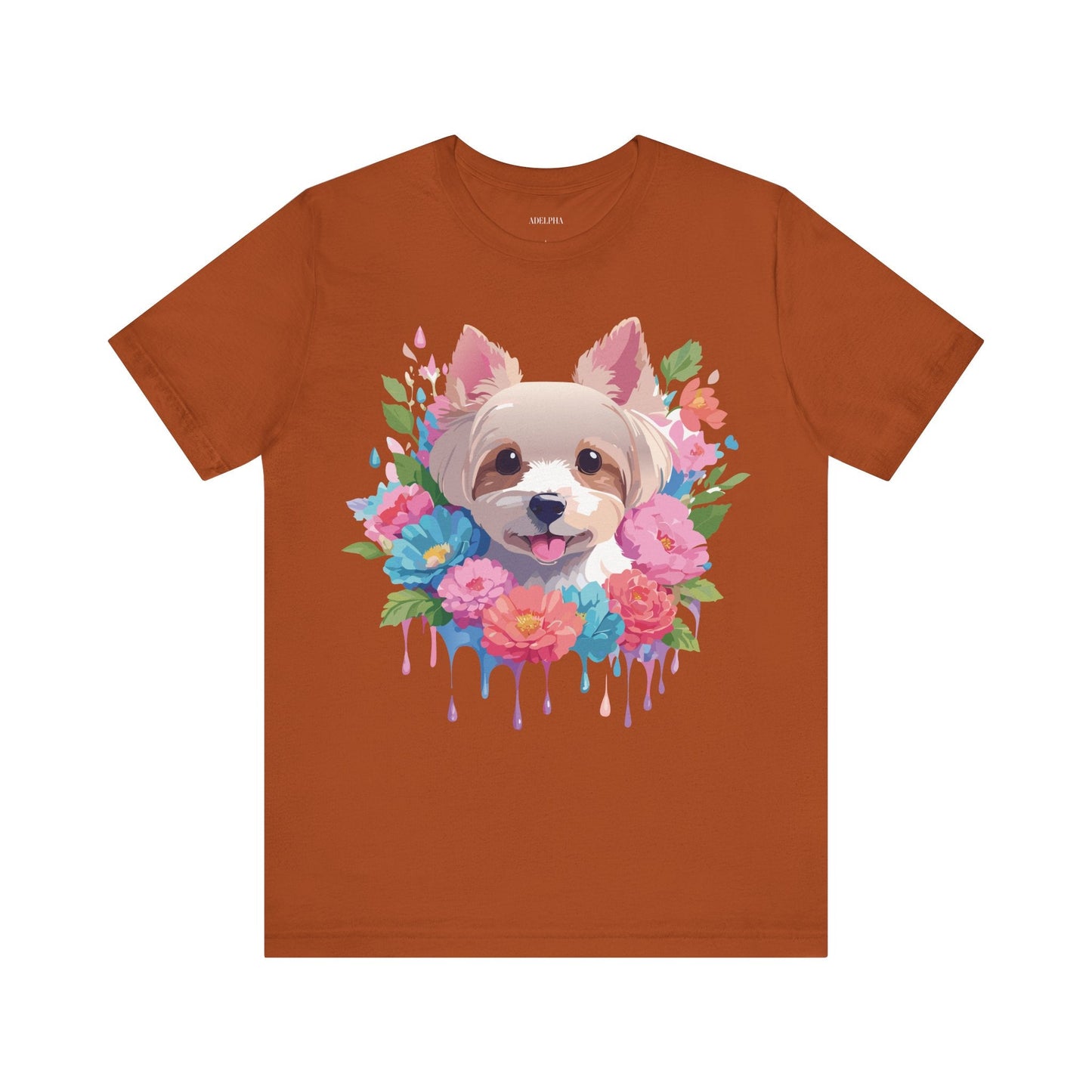 Unisex Graphic T Shirt With Original Adelpha Artwork Vintage Inspired Dog Design