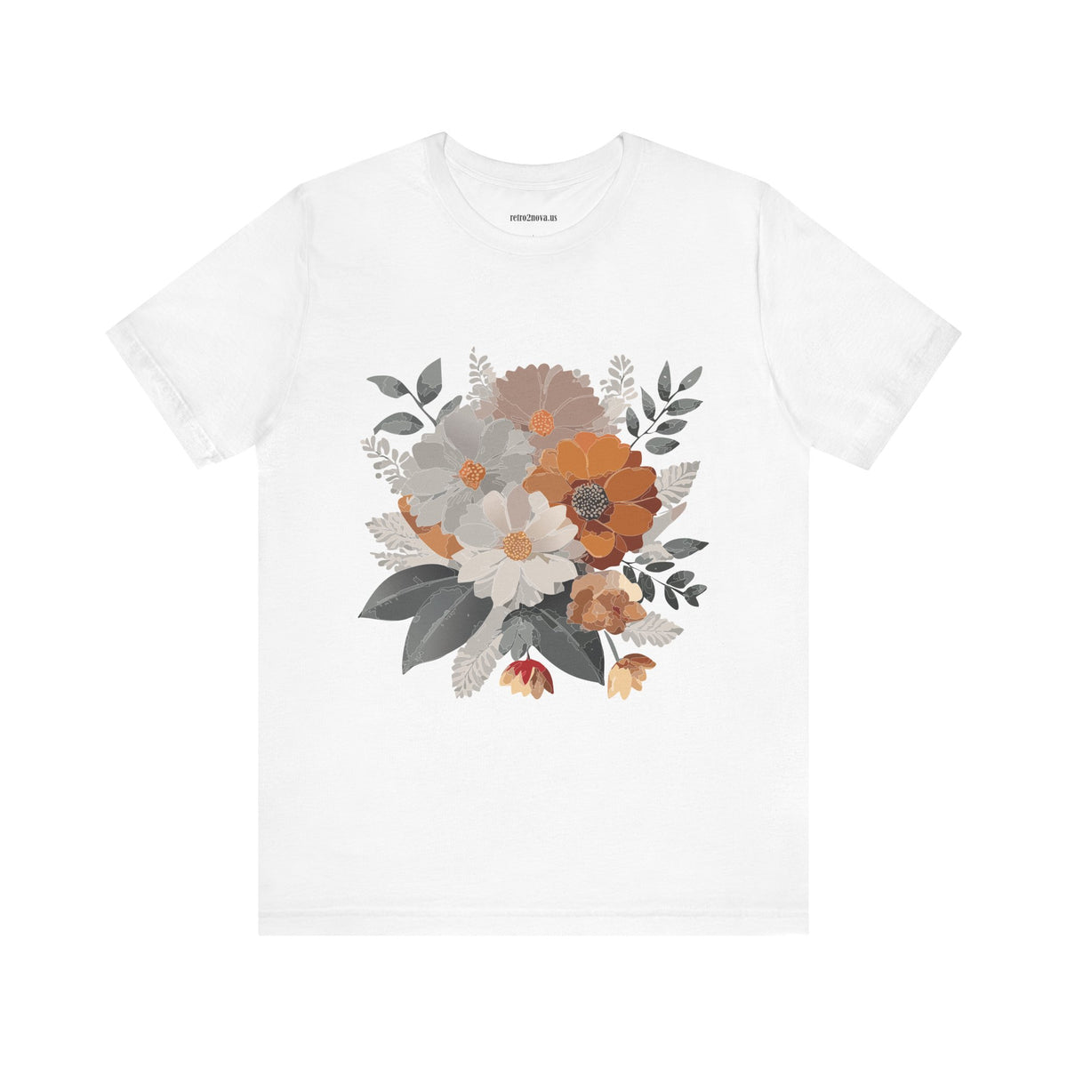 Floral Graphic Unisex Cotton Bella+Canvas Tee with Flowers Design ab12