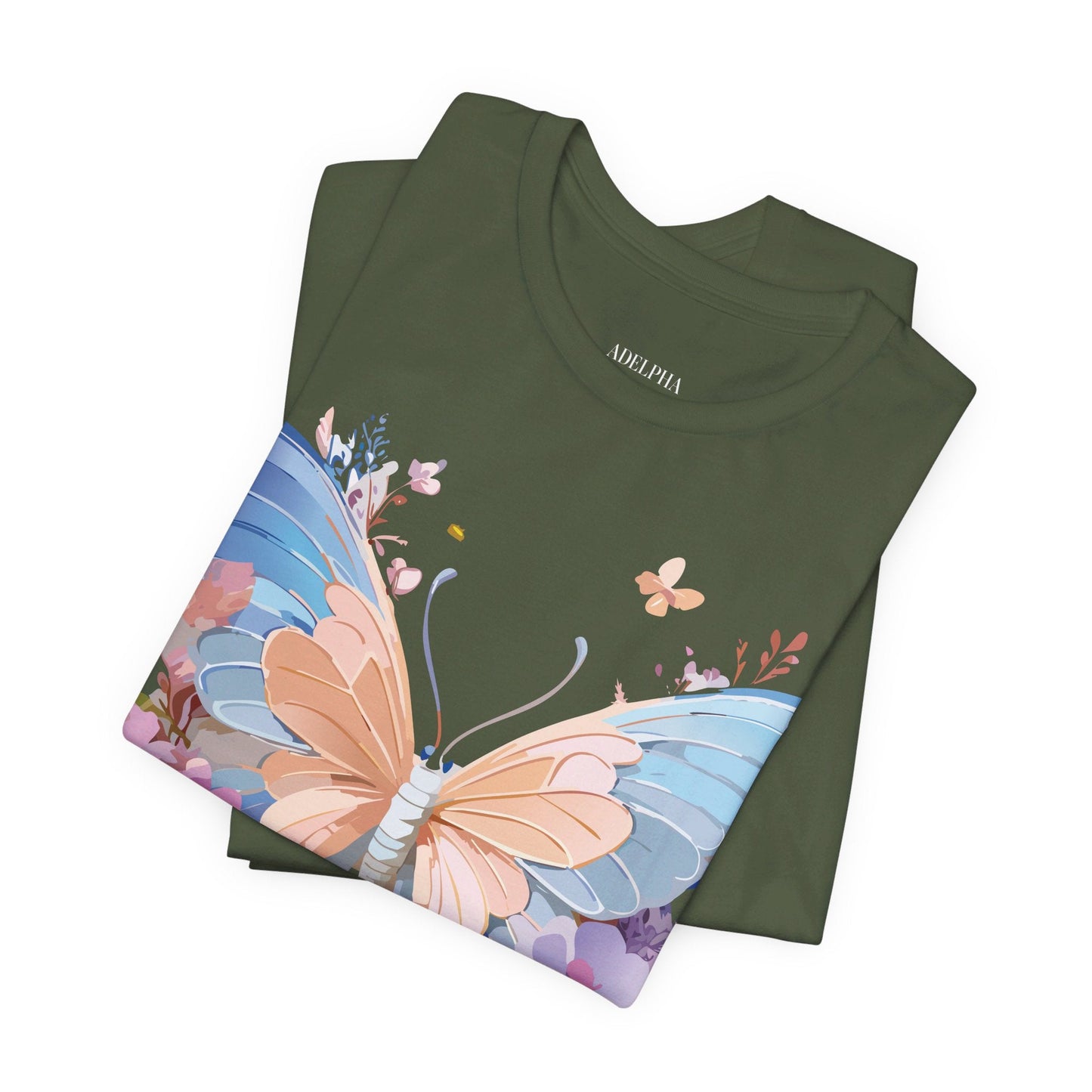 Butterfly Graphic Unisex 100 Cotton Lightweight Vintage Floral Design Jersey Tee 2