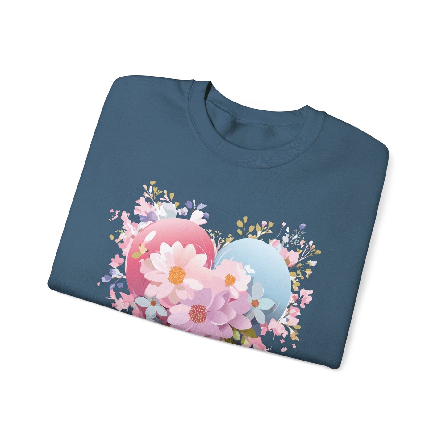 Floral Heart Unisex Crewneck Sweatshirt Gildan 18000 Heavy Blend 50 Cotton 50 Polyester