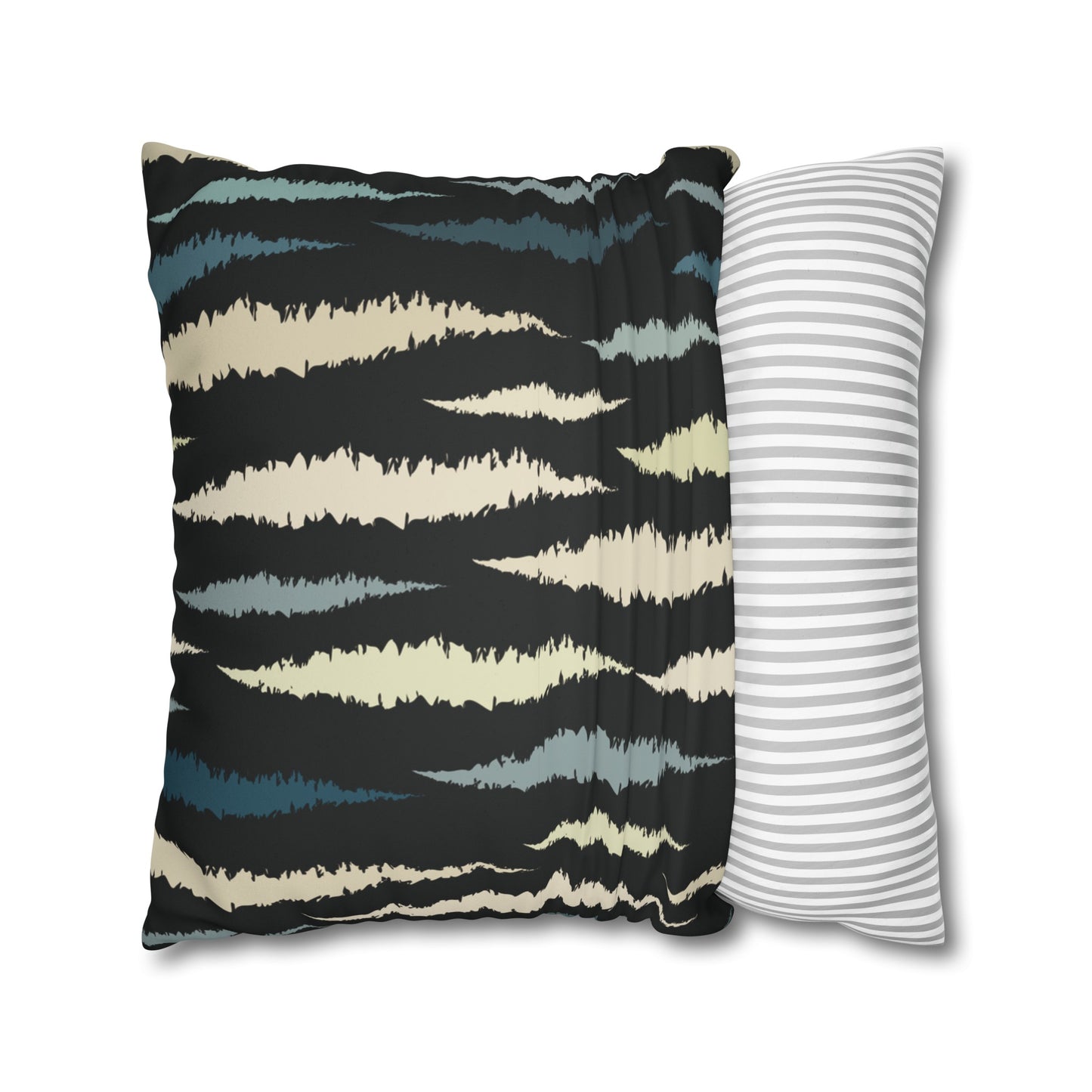 Faux Suede Pillowcase with Abstract print