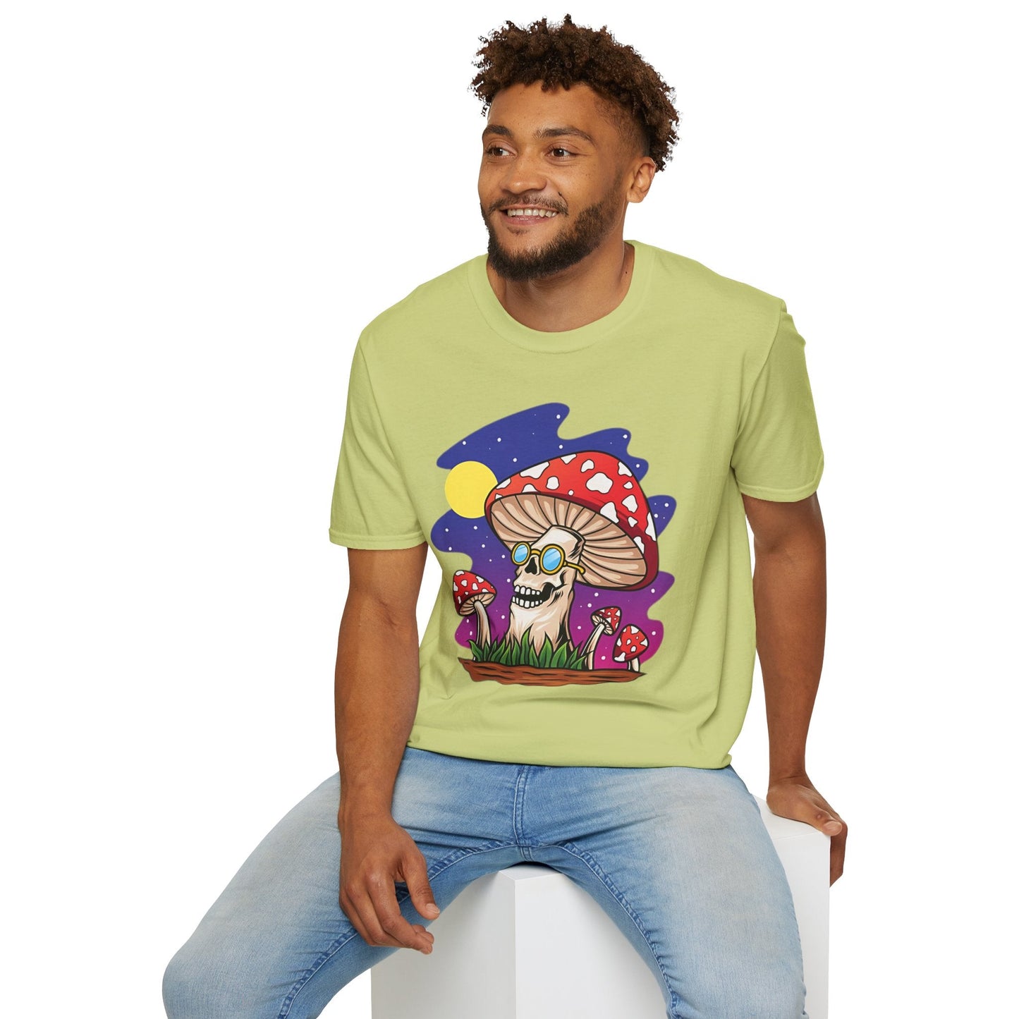 Funny Mashroom Graphic Unisex Softstyle Cotton With Cartoon Illustration Design 26