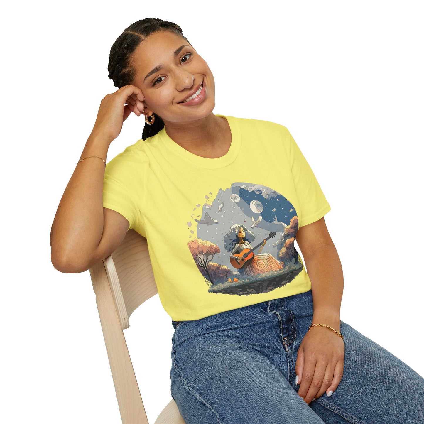 Womens Graphic T Shirt Art Design Tee Unisex Softstyle Cotton Shirt Everyday Comfort Durable Wear