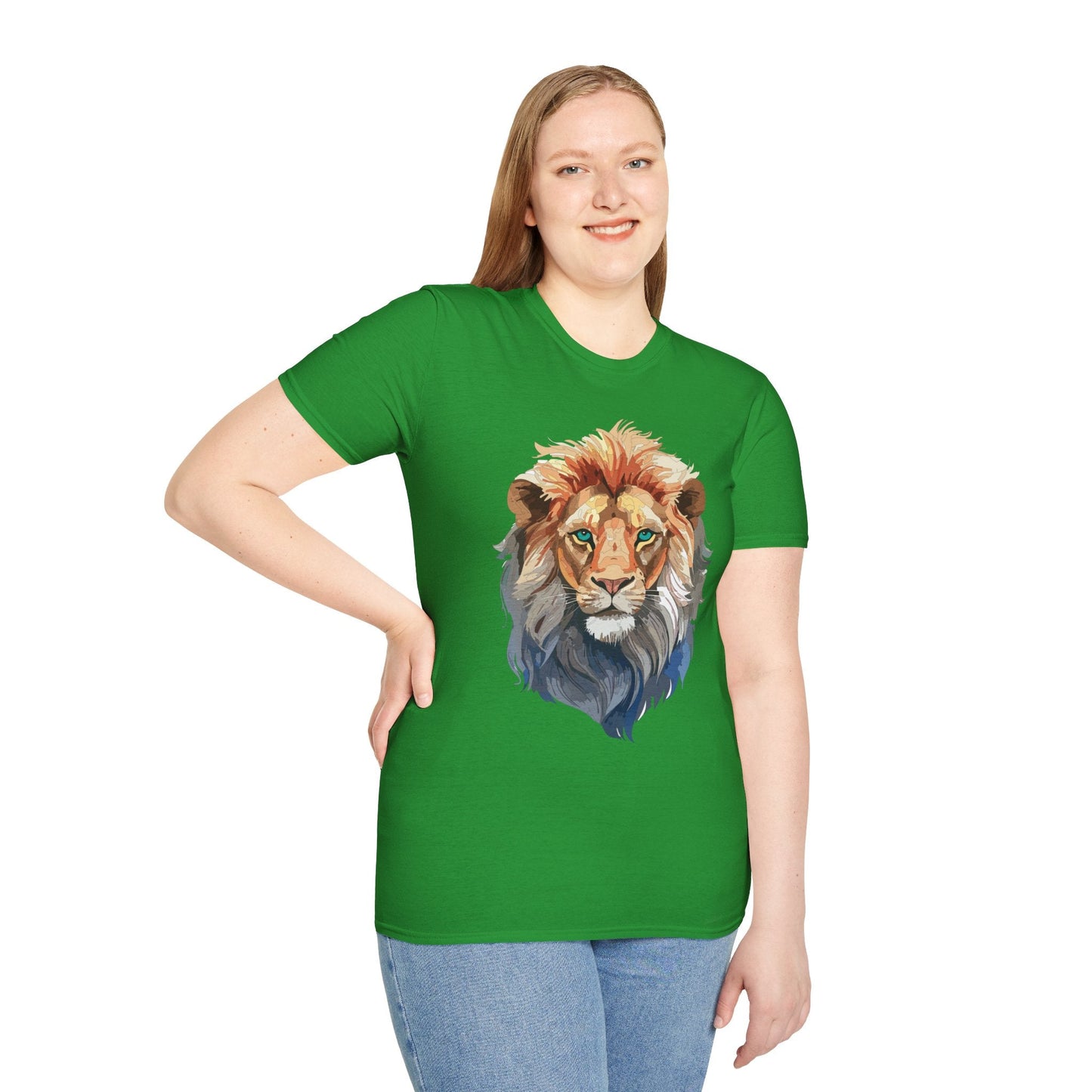 Floral Lion Shirt Unisex Tee Softstyle Gildan 64000 Comfort Fit