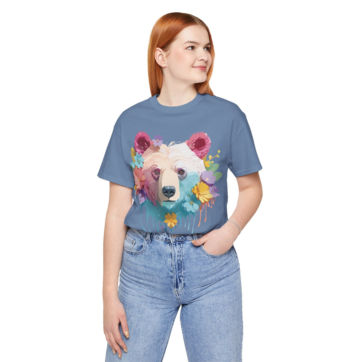 Bear Graphic Design Tee Bella+Canvas Unisex 100 Cotton Tee Shirt a116