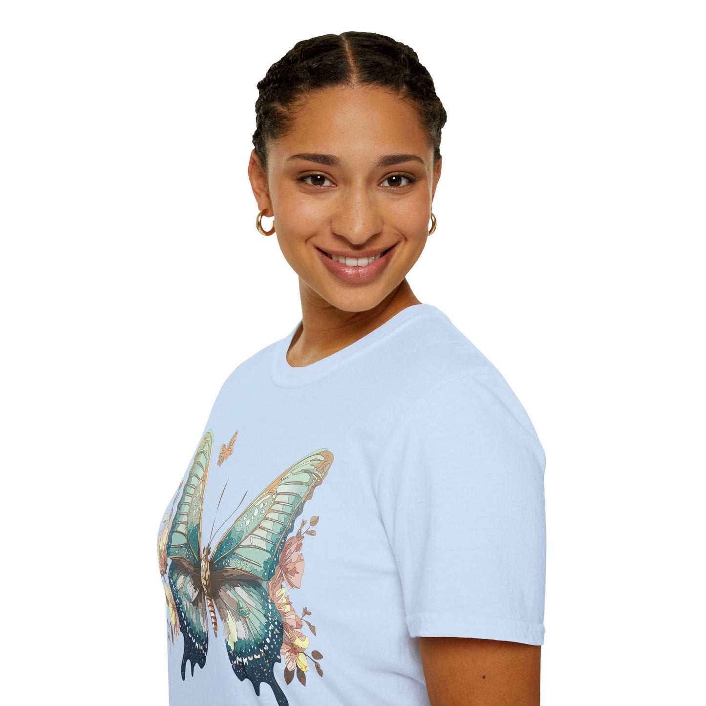 Butterfly Print Unisex T Shirt Monarch Design Softstyle 64000 Gildan Cotton Tee Quality
