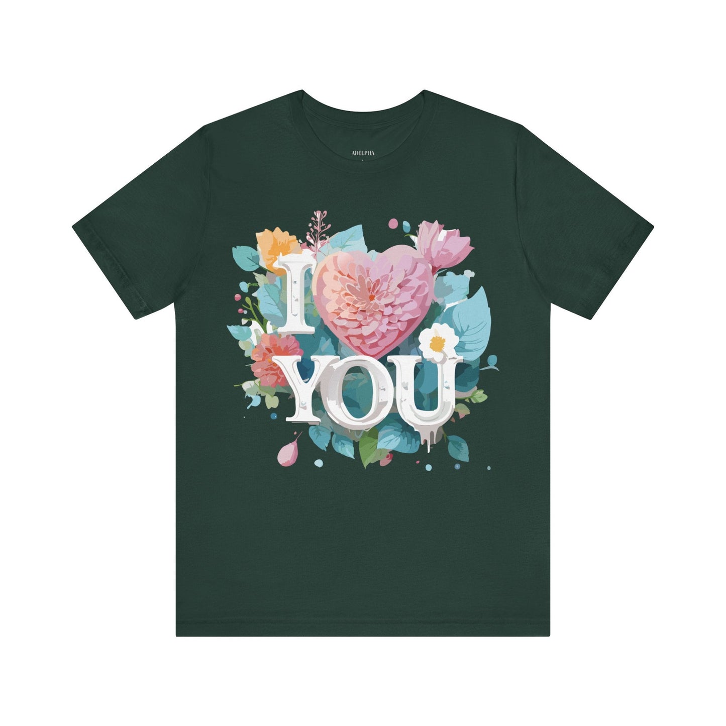 Valentine Day Graphic Unisex 100 Cotton Vintage Artwork with Love and Flower Design Tee 9