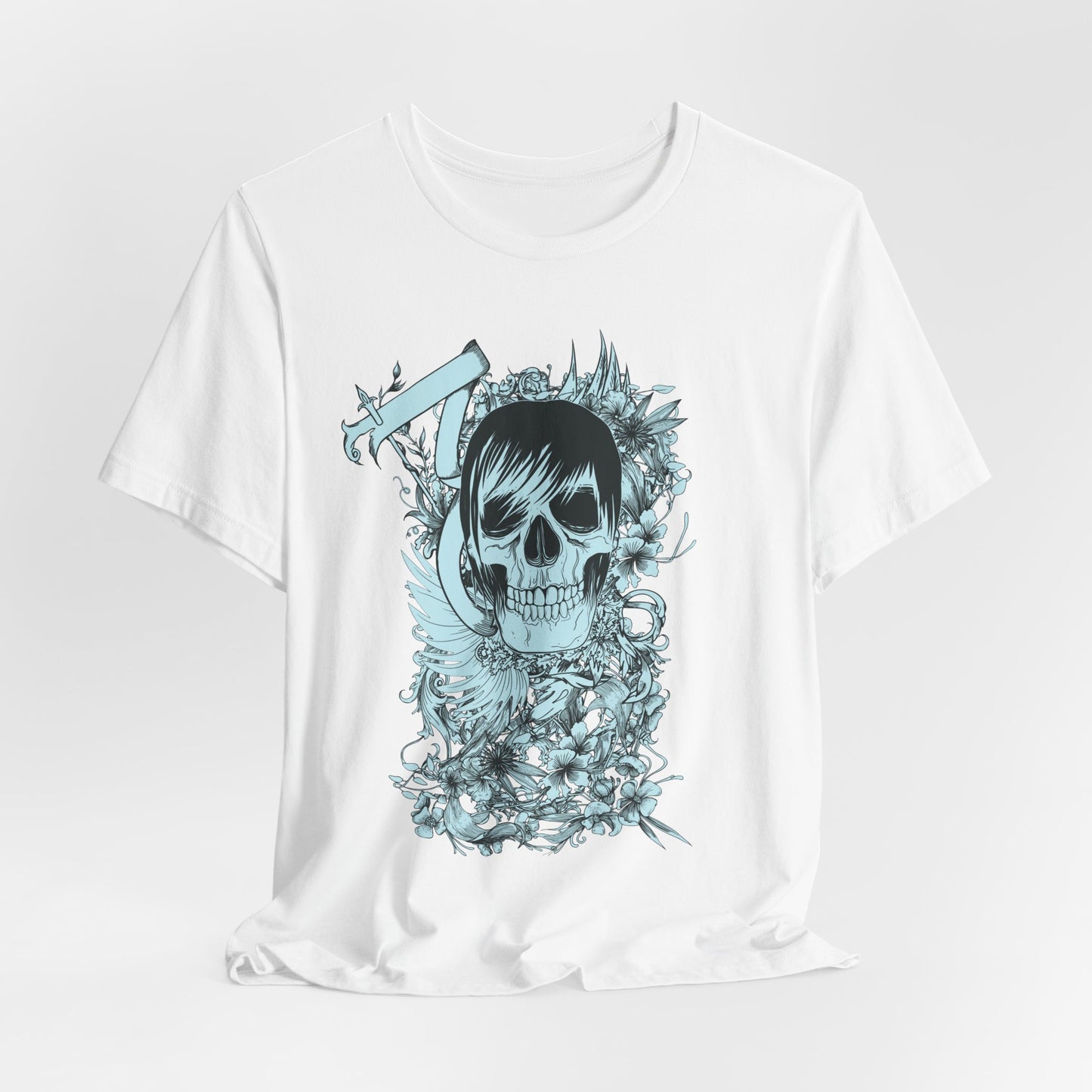 Sky Skull Graphic Design Tee, Skull Shirt, Vintage Tees, Art Design T-Shirt, Vintage Graphic Tee, Art Shirts with Skulls