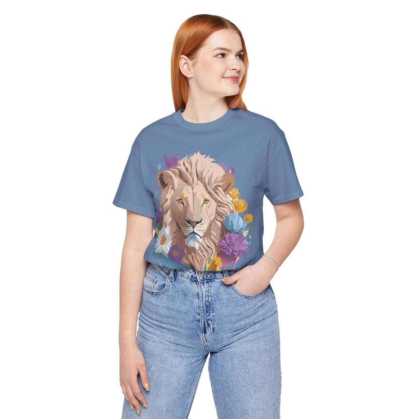 Adelpha Lion Graphic T Shirt Unisex Short Sleeve Tee With Vintage Inspired Artwork