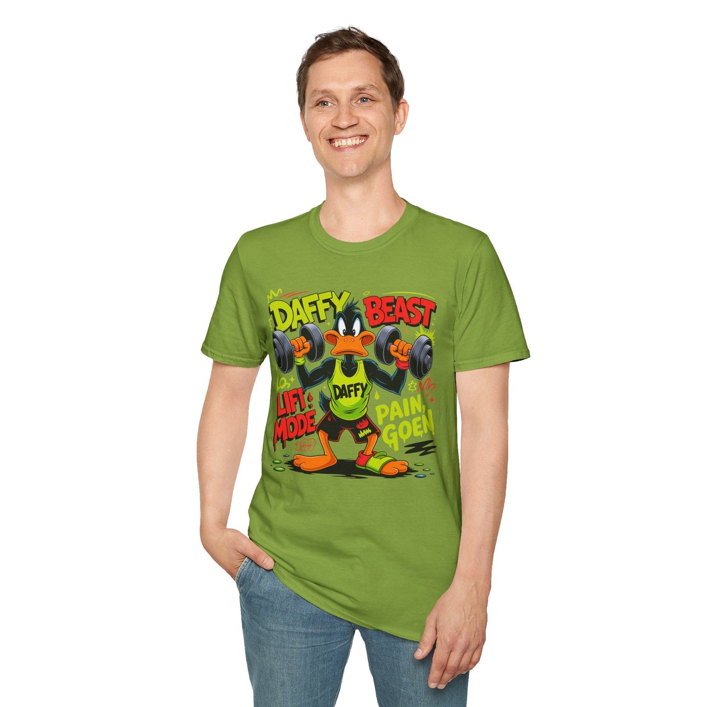 Cartoon T Shirt Funny Animals Print Unisex Animation Tee Gildan Softstyle 64000