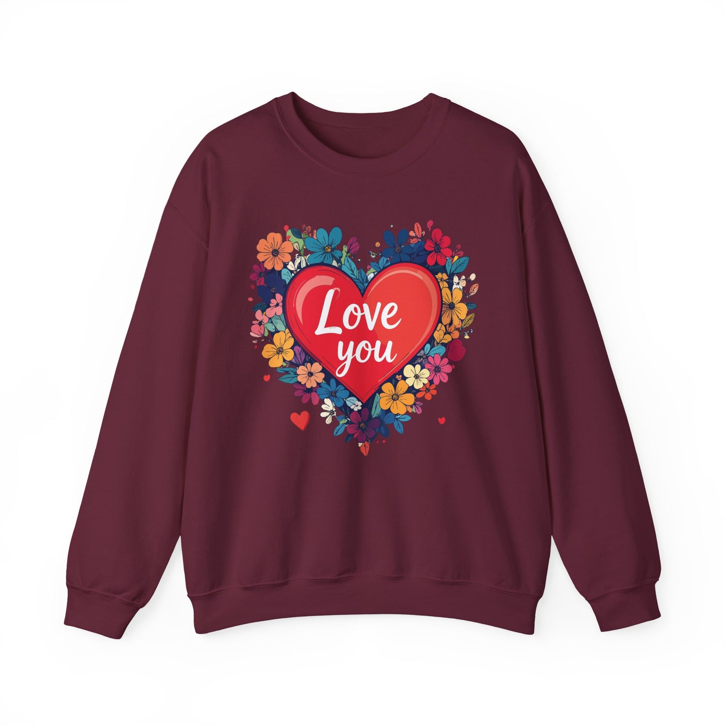 Big Heart Sweatshirt, Floral Heart Sweatshirt, Floral Love Sweatshirt, Valentine's Day Sweatshirt, Heart Floral Sweatshirt 107