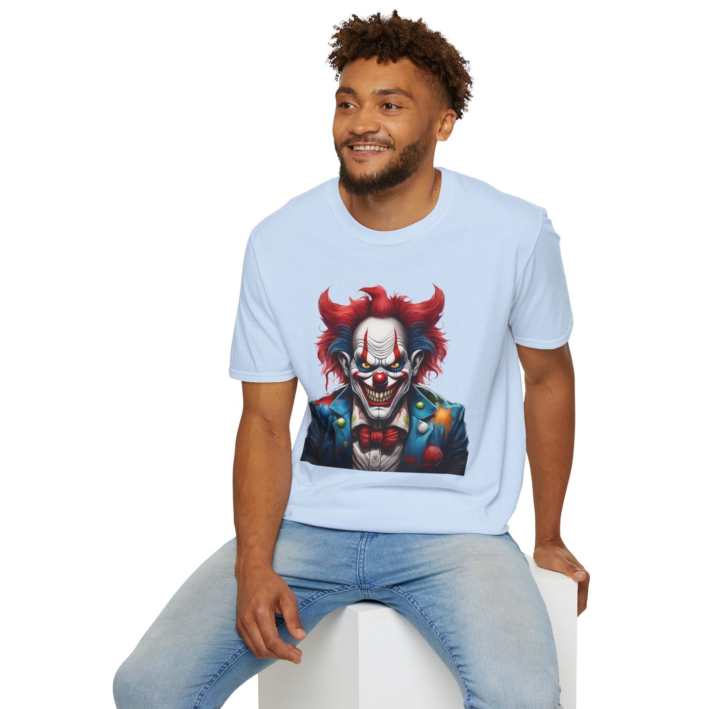 Unisex Clown Shirt With Funny Man Circus Print Tee Gildan Softstyle 64000 Classic Comfort Wear