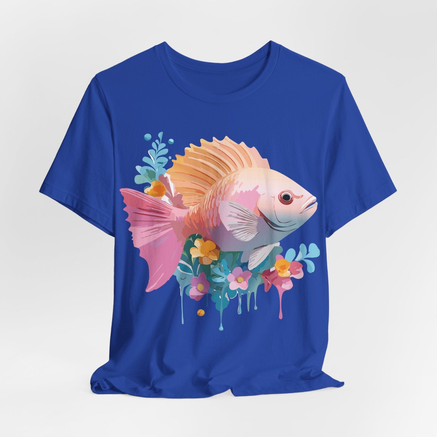 Adelpha Fish Graphic Tee Unisex Short Sleeve Shirt Vintage Inspired Art Design Collection