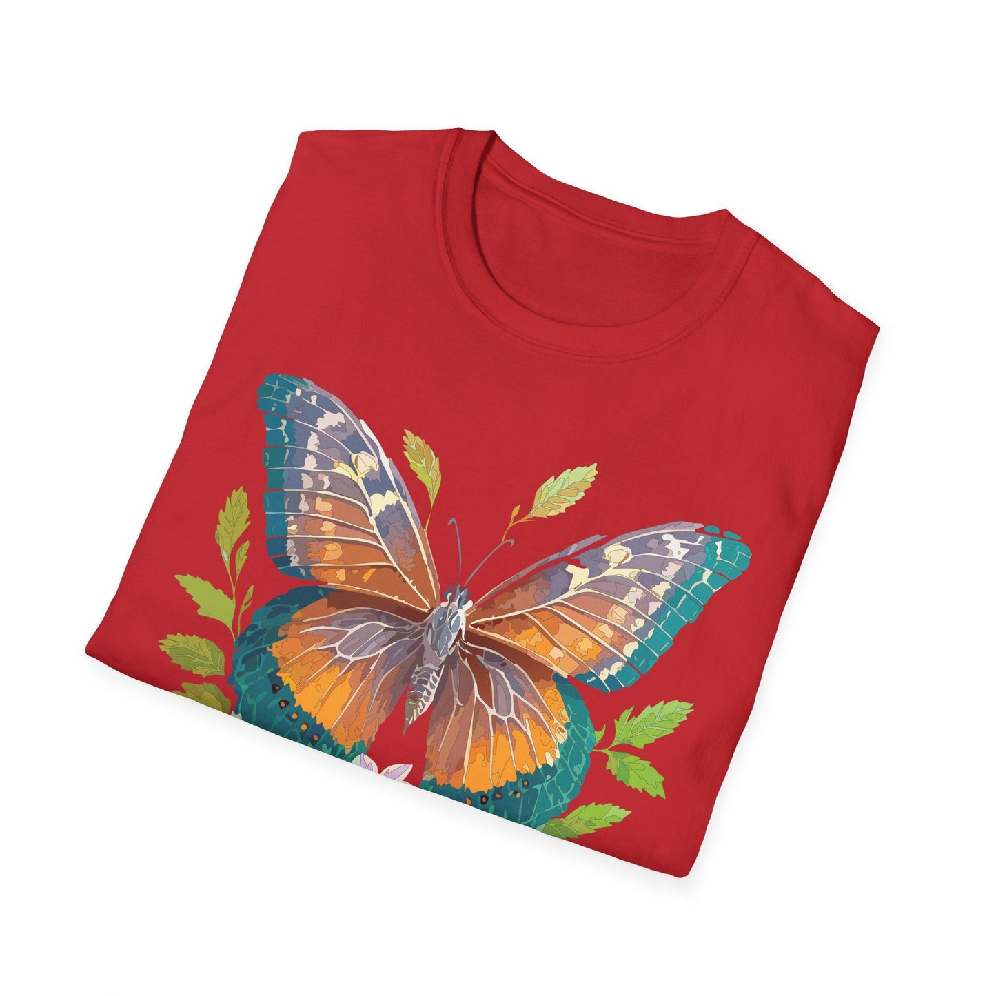 Unisex Butterfly Shirt With Monarch Design Cotton Tee Gildan 64000 Softstyle Comfort