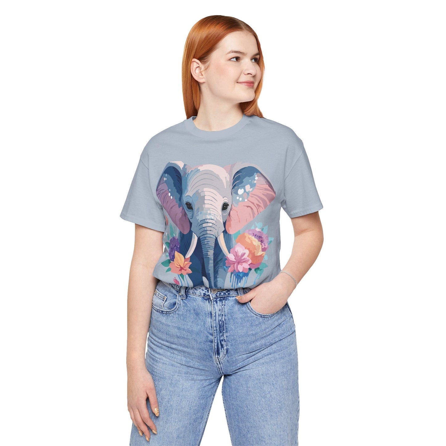 Elephant Graphic T Shirt Unisex Vintage Art Design Tee by Adelpha Short Sleeve Premium