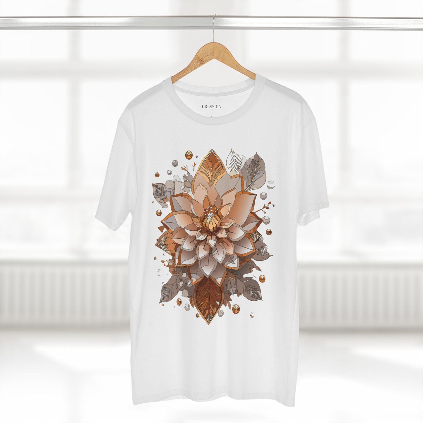 Floral Graphic T-Shirt Unisex 100 Cotton Art Design with Antique Flowers Tee 4