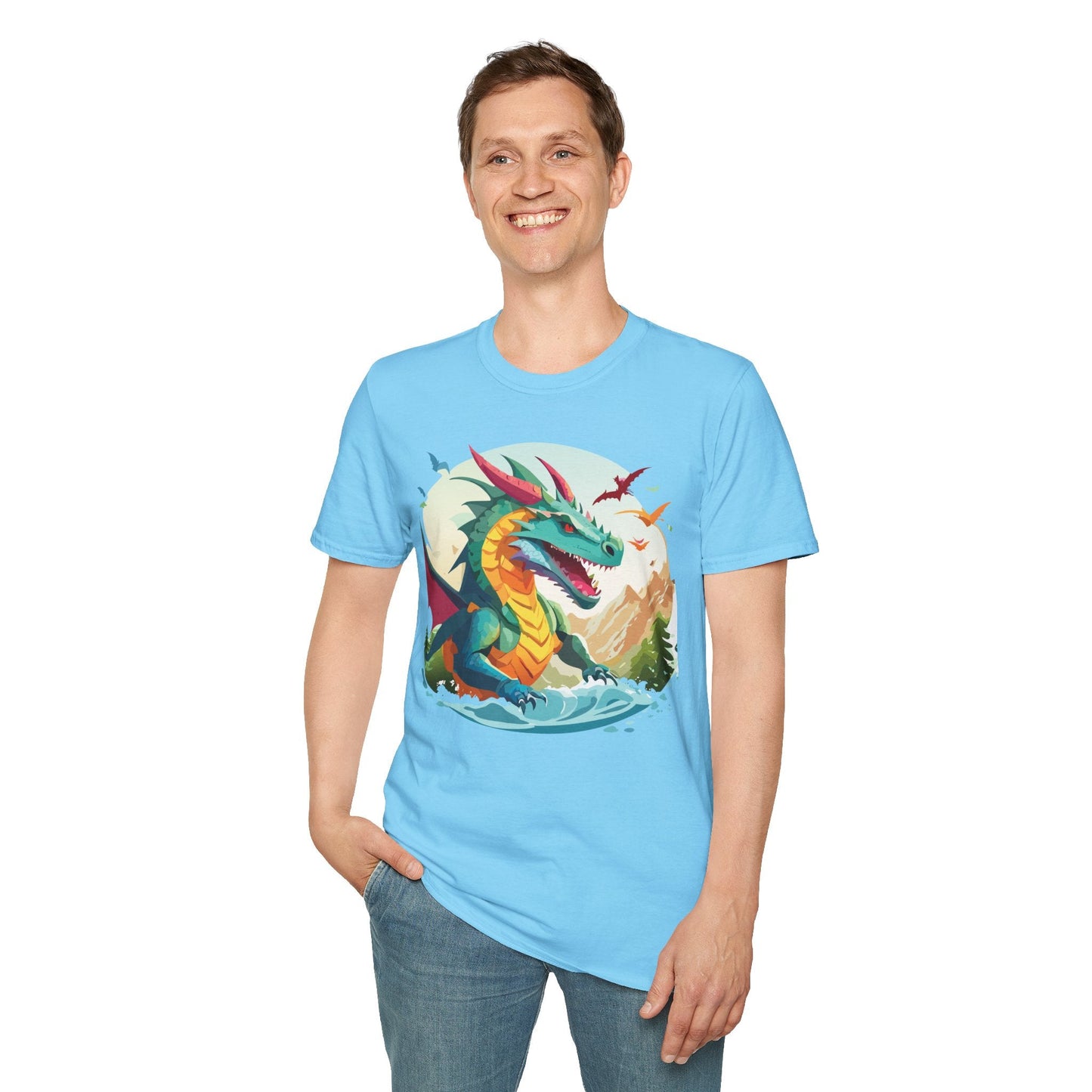 Dragon T Shirt Unisex Animal Tee Softstyle 64000 Premium 100 Percent Ring Spun Cotton